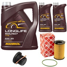 Motoröl Set MANNOL 5W30 7 Liter + Ölfilter + Schraube für Audi A4 A5 A6 A7 Q5