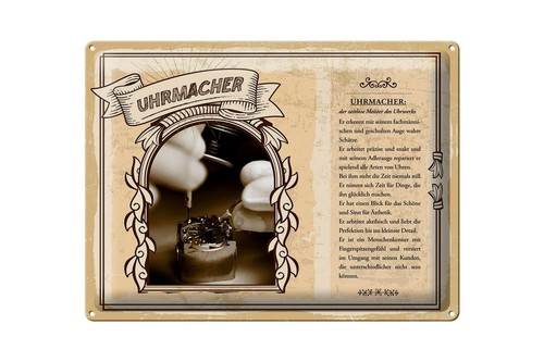 Blechschild berufe uhrmacher - berufe,
