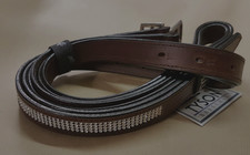 B- WARE Steigbügelriemen Braun Schwarz Glitzer Leder Riemen 1-12 Lederriemen 