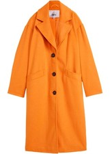 Mantel in Wolloptik mit A-Linie Gr. 44 Hellorange Damenmantel Jacke Coat Neu