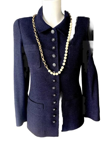 Chanel tweed marine jacke - tweed,