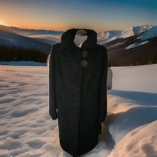 Vintage Persianer Mantel Damen, Schwarz, Größe 42 Modern Umgearbeitet