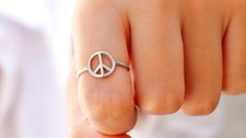 Vibrant Peace Sign Rings -
