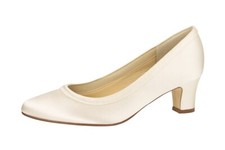 Rainbow Club Ramona Brautschuhe Hochzeit Pumps Satin Gr. 39,5 Ivory / Creme