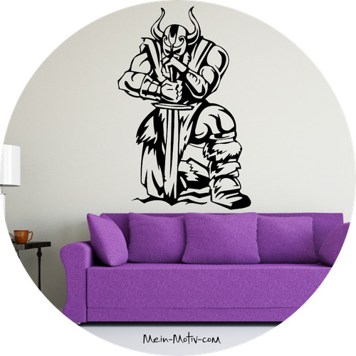 Wandtattoo wikinger mit - wandtattoo,