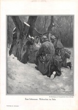 Weihnachten im Felde - Ernst Liebermann 1WK - 1916 - Histor. Kunstdruck ~21x30cm