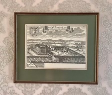 Schloß Hohenkammer Kupferstich auf Bütten nach Michael Wening 1726 im Holzrahmen