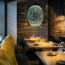 Bunt Glas Kronleuchter LED Deckenleuchte Pendelleuchte Feuerwerk H?ngelampe 3D