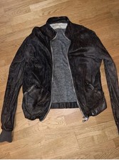 Giorgio Brato Lederjacke Washed Leather Gr. 52 Grau