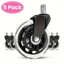 5xØ10mm Hartbodenrollen Bürostuhlrollen Parkett Laminat 75mm Stift  Stuhlrollen