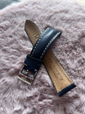 Breitling Original Lederarmband Mm24-20 Blau Manufakture Suisse mit Dornschließe