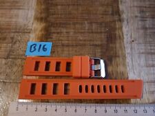 1x 22mm Diver Uhrenarmband gelocht Vintage Strap silikon orange B16