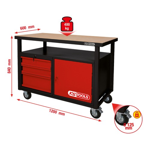 Tools fahrbare werkbank mit - ks,