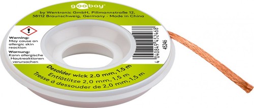 Goobay entlötlitze 2 mm - entlötlitze,,