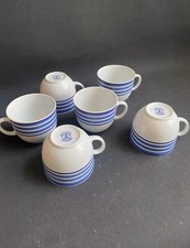 6 X Ingres Weiss Form Marienbad Blaue Kreise Blauband Kaffeetassen Tassen