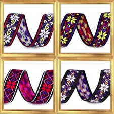 1 Meter Borte Webband 24 mm Indianer Motiv Verzierung Deko Zier Tipi Kleidung