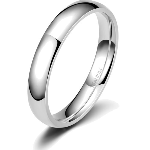 Titan ring damen herren - titan, 4mm