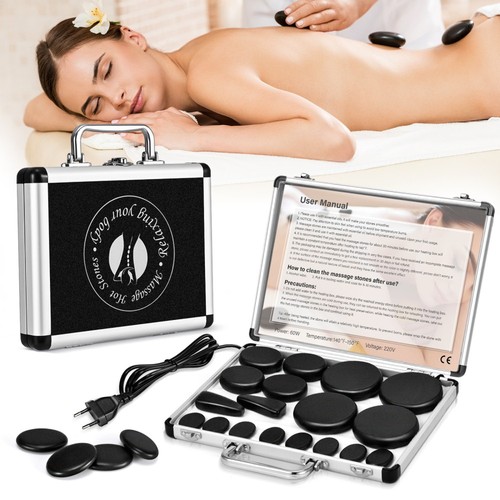 Hot stone massage set groß - stone,