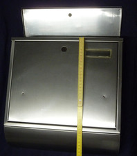 Briefkasten aus Edelstahl Postkasten mit Zeitungsfach Zeitungsrolle 38cm breit