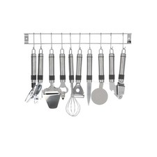 Küchenhelferset 9-teilig Schneebesen Pizzaroller Dosenöffner Knoblauchpresse neu