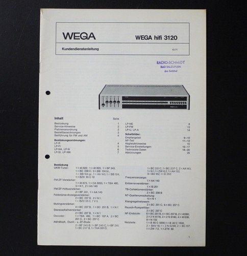 Original wega hifi 3120 - original,