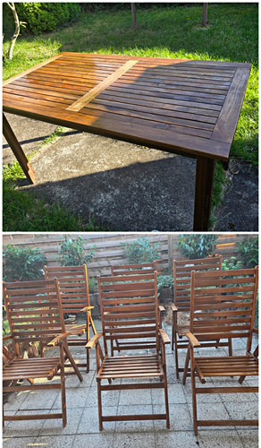 Echtholz gartentisch mit - gartentisch,