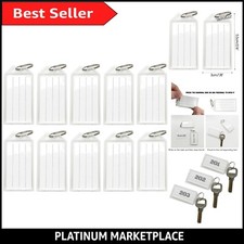 10 Stück halbtransparente Schlüsselschilder mit Etiketten und Ringen - langlebig & vielseitig