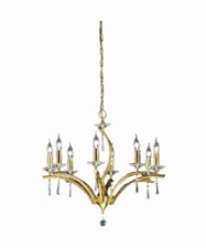 Kronleuchter Krone Gold 8-flg. E14 Design Kristall Bankamp Industriedepot_24