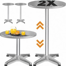 CASARIA® Stehtisch Bistrotisch Partytisch 2x Höhenverstellbar Rund Gartentisch