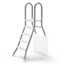 Poolleiter Edelstahl 1,20 m, 1/4 Stufen für teilversenkte Becken Leiter Bad