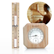 Sauna Set 2-tlg. Klimamesser Sanduhr Thermometer Hygrometer Saunazubehör Set