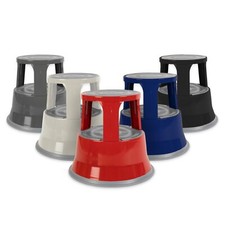 Robuster Tritthocker aus Stahl - Rollhocker Elefantenfuß Rolltritt - TÜV + GS