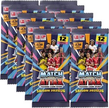 Topps Match Attax 2025/26 Bundesliga - 10 Booster Packs 120 Fussball Karten NEU