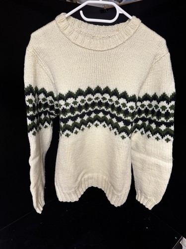 Handgestrickter wollpulli l - handgestrickter,
