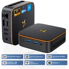 Huidun H50 Mini PC Intel N150 16GB 512GB SSD Windows 11 Pro WIFI 6 Dual Display