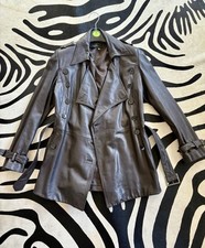 ZARA echt Leder Mantel Braun L Echtleder Wie Neu