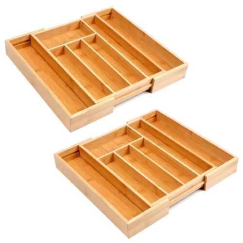 Bambus besteckkasten - 2x,