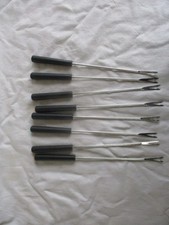 8 Fonduegabel schwarzer Kunstoffgriff verschiedene Farben