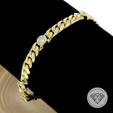 Wert 11.300,- Panzer Brillant Armband 1,50 ct 585 / 14 Kt Gold massiv 18 cm xxyy