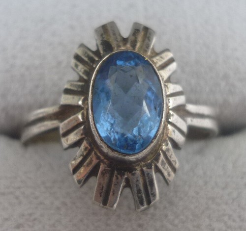 Ring silber 835 blauer - silber, 835/f.