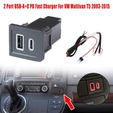 Auto USB Ladegerät QC3.0 PD Schnellladebuchse Telefon Adapter für VW Multivan T5