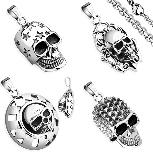Anhänger edelstahl totenkopf - anhänger,