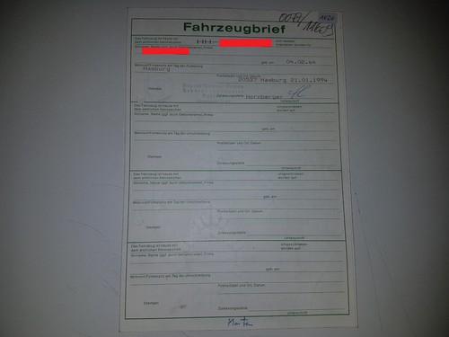 Fahrzeugbrief kfz brief 1986 - fahrzeugbrief,