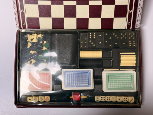 Retro leder spielekoffer - retro,