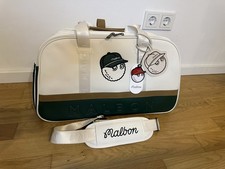 Malbon Golf Tasche Boston Bag Leder grün Grün Weiß Neu Weekender