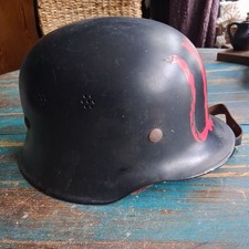 Antiker Stahlhelm Feuerwehrhelm Soldatenhelm  Schwarz, UDSSR, Guter Zustand 