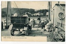 AK Bad Honnef, Rolandsecker Fähre mit Automobil und Pferde-Fuhrwerk 1914