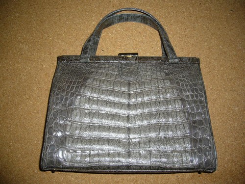Tasche leder kroko grau - kroko,,