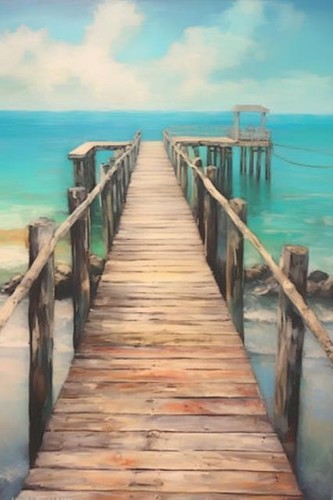 Wandbild holzsteg meer - wandbild:,