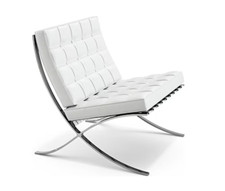 Knoll Barcelona Chair Leder Weiß Lounge Sessel Mies van der Rohe NP 8900 Euro